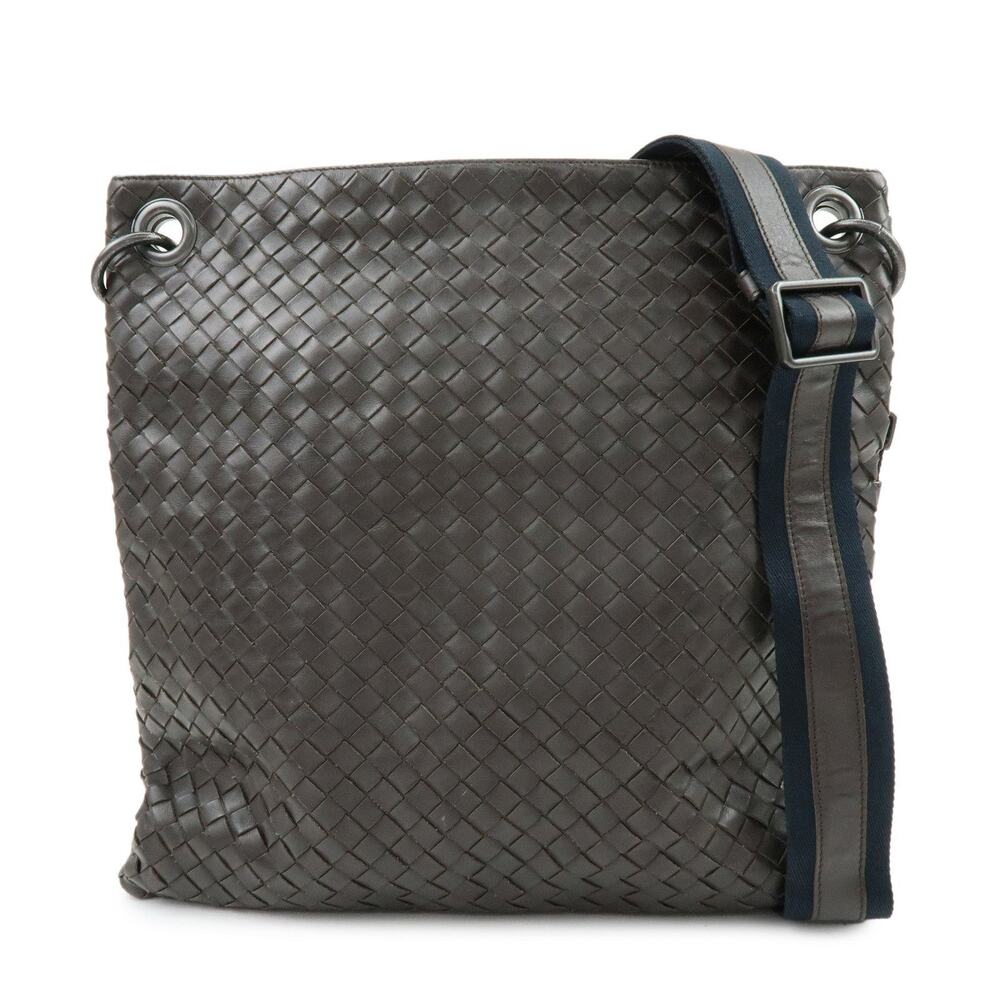Bottega Veneta Intrecciato Lambskin Crossbody Bag Brown